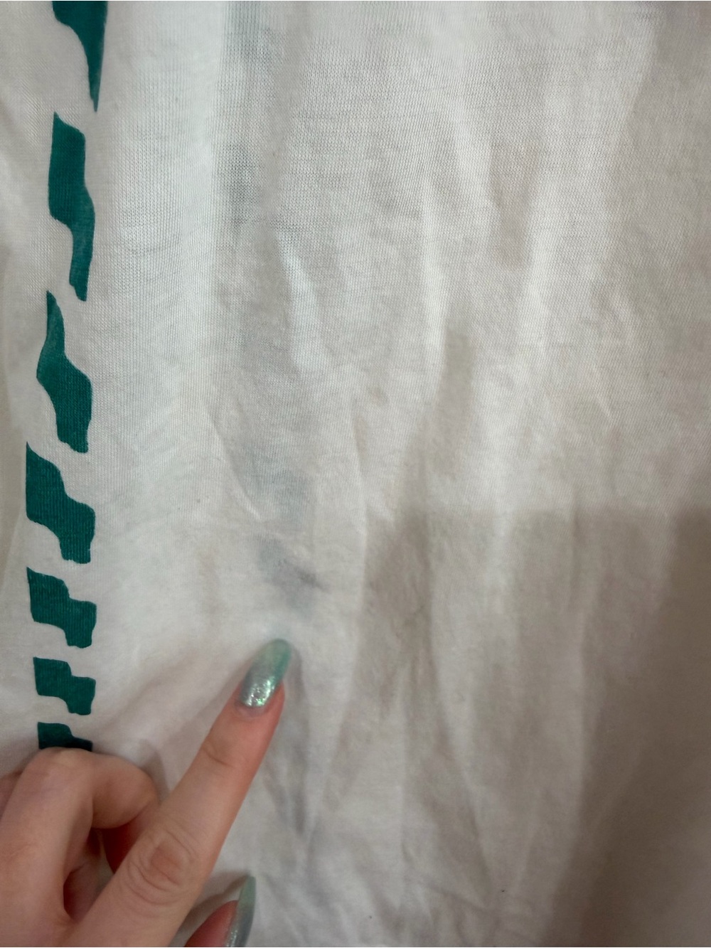 Van Heusen White Polo with Teal, Magenta & Black Geometric Print - Picture 5 of 8